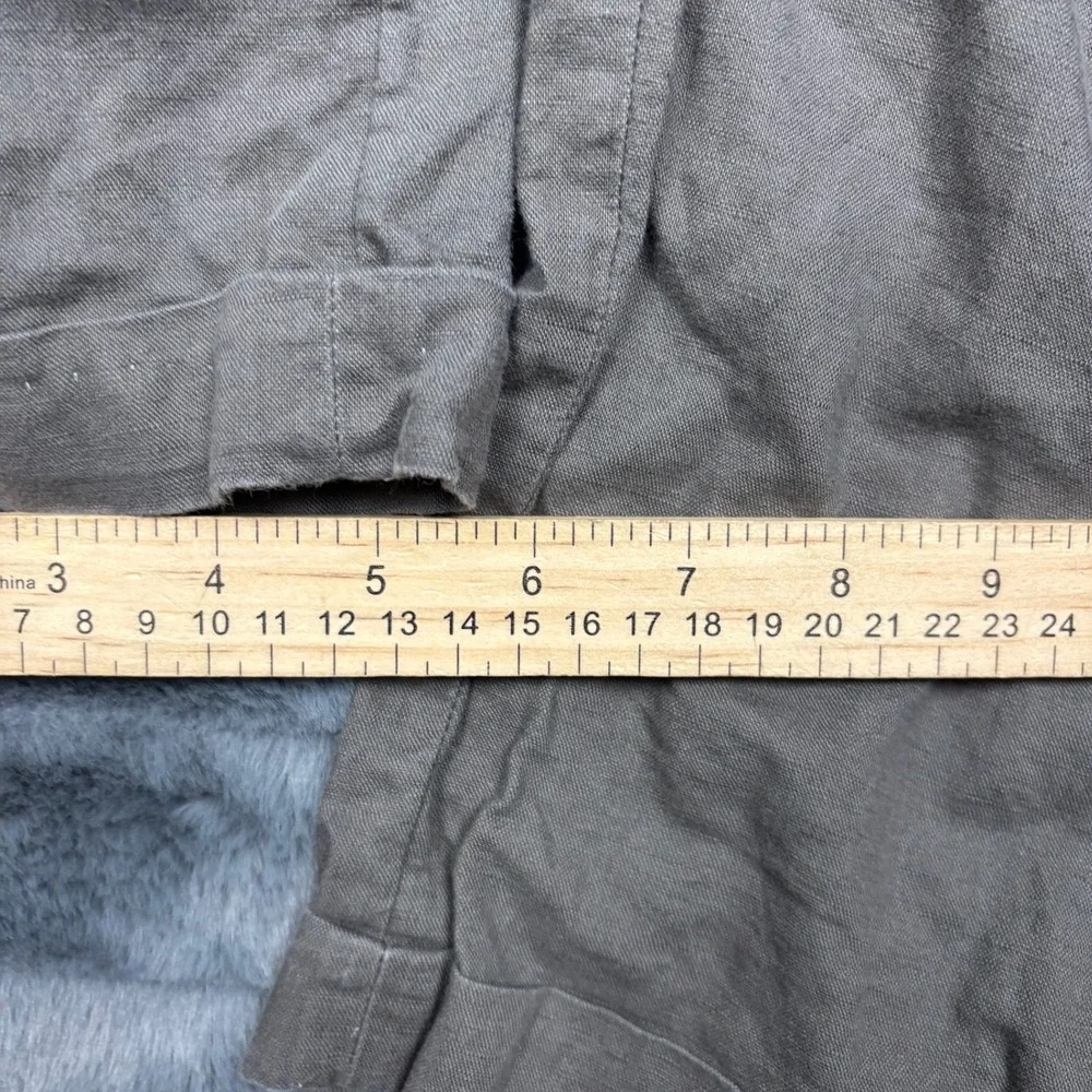 Banana Republic Martin Fit Cargo Pants Womens 0P Gray Linen Blend Crop Utility